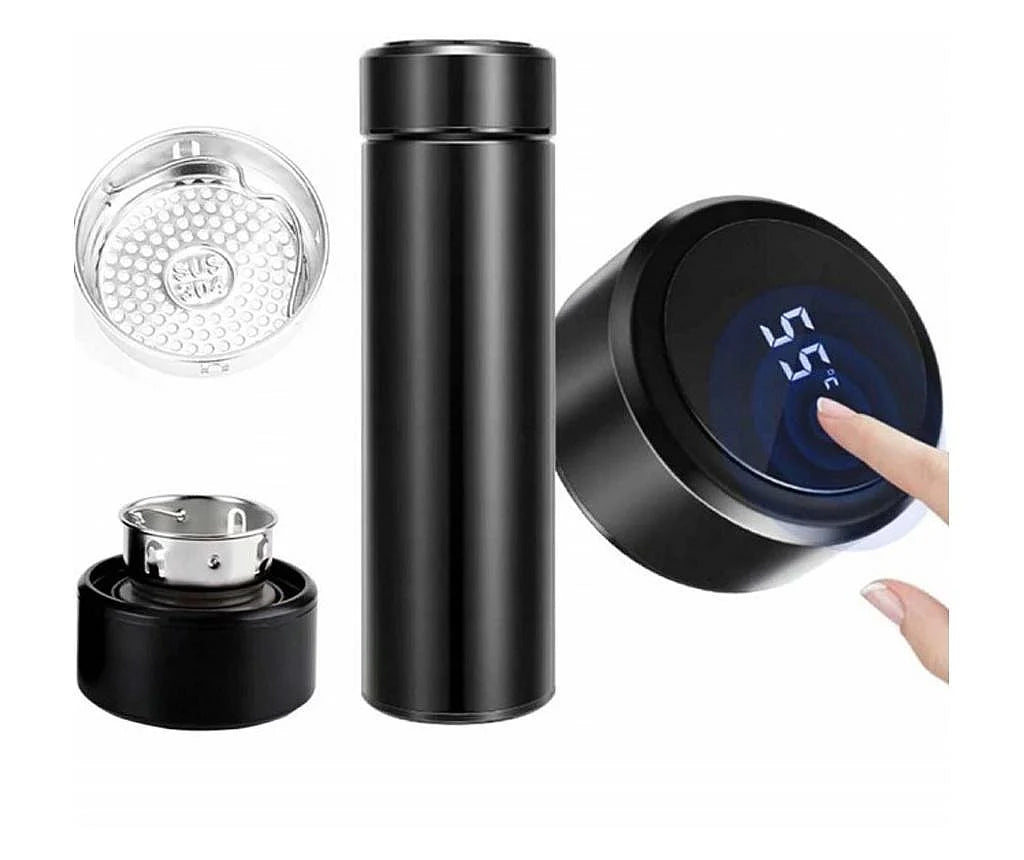 Termos Inteligent cu Afișaj Digital LED – 500ml, Negru Mat