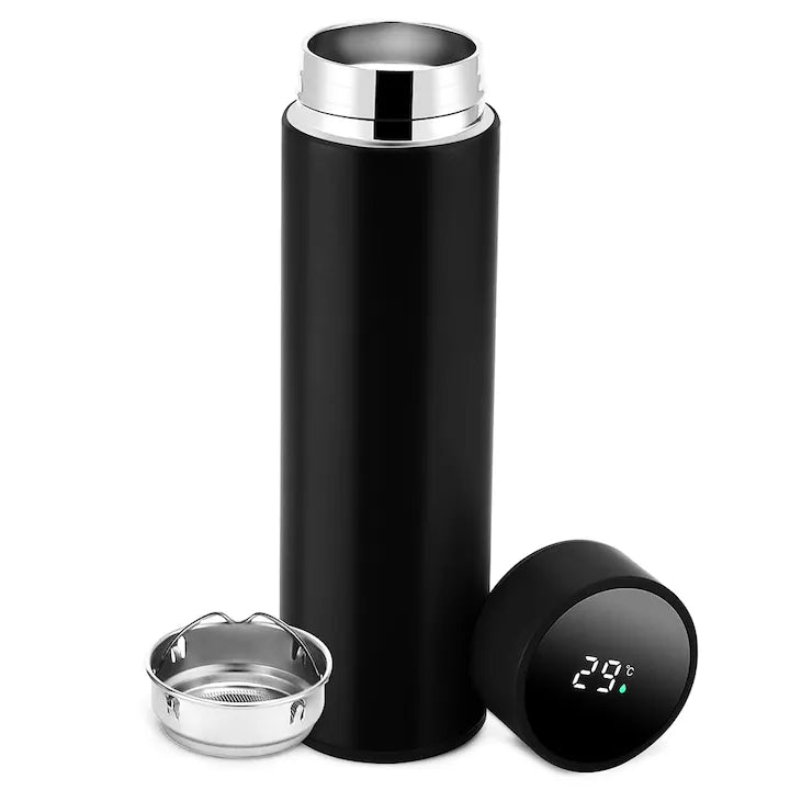 Termos Inteligent cu Afișaj Digital LED – 500ml, Negru Mat